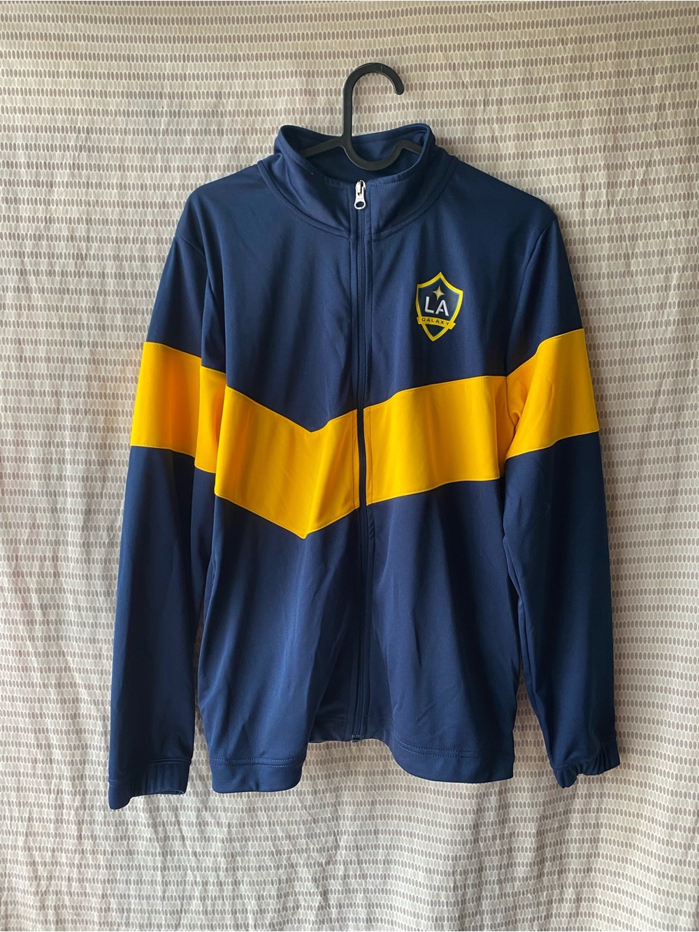 Performance Full-Zip Track Jacket in Navy and Yellow